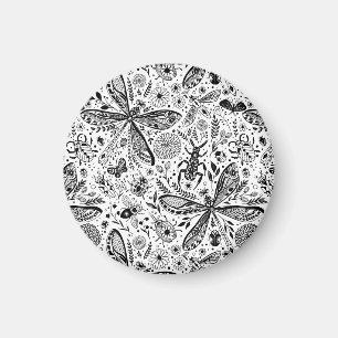 Doodle kryp på mörk blått magnet