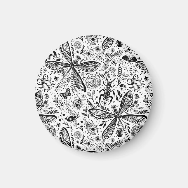 Doodle kryp på mörk blått magnet (Framsidan)