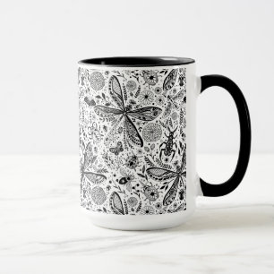 Doodle kryp på mörk blått mugg