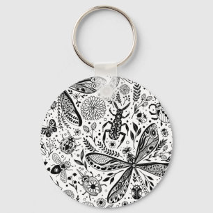 Doodle kryp på mörk blått nyckelring
