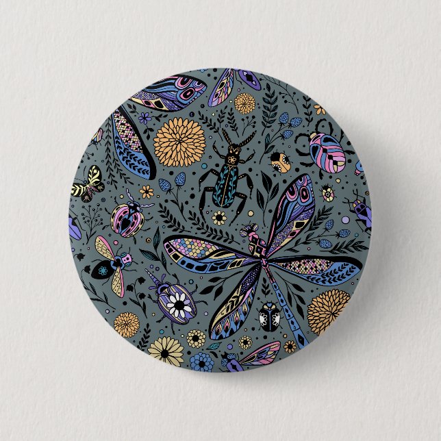 Doodle kryp på slater grått knapp (Framsida)