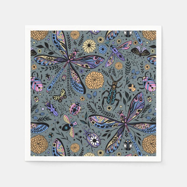 Doodle kryp på slater grått pappersservett (Framsidan)