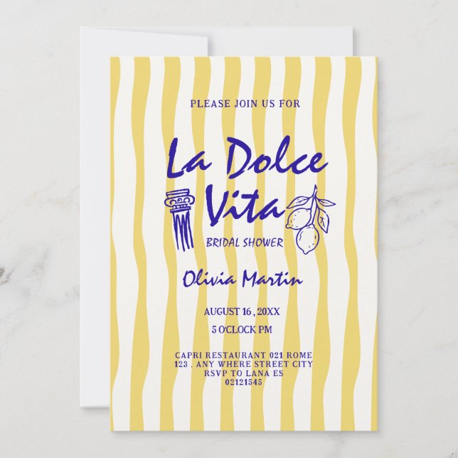 Doodle la dolce vita bröllopsfestinladningar inbjudningar (Framsida)