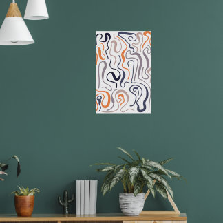 Doodle Line Stil Modern Wall Art Poster