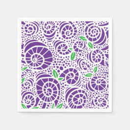 Doodle löv och abstrakt snigel curls pappersservett