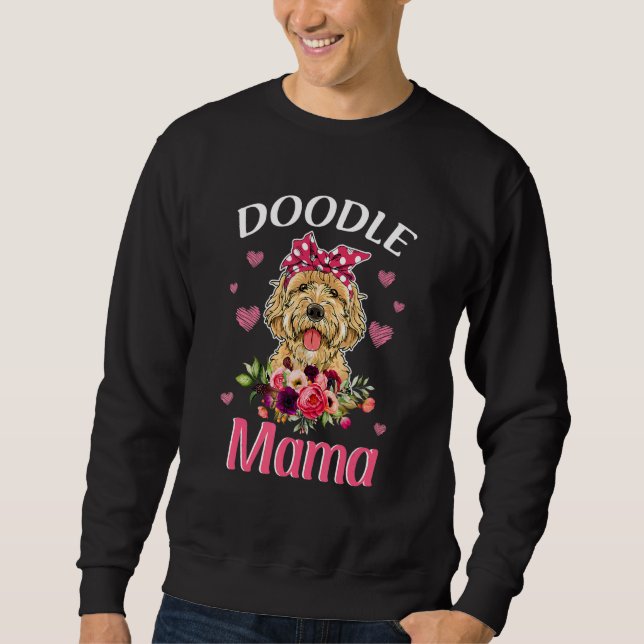 Doodle Mamma Blommigt Corgi Doodle Mors dag Lång Ärmad Tröja (Framsida)