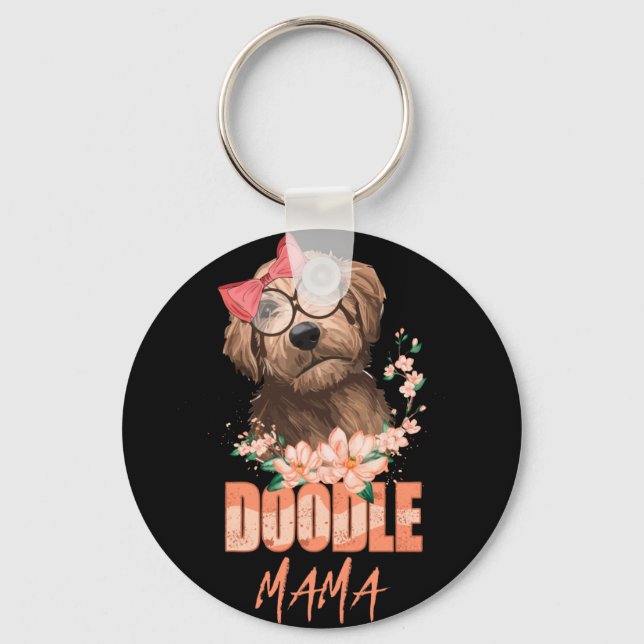 Doodle Mamma Gift Goldendoodle Mamma Hund älskare  Nyckelring (Framsida)