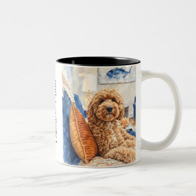 Doodle Mamma Golden Doodle Två-Tonad Mugg (Höger)