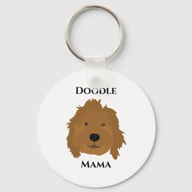 Doodle Mamma Goldendoodle Nyckelring (Framsida)