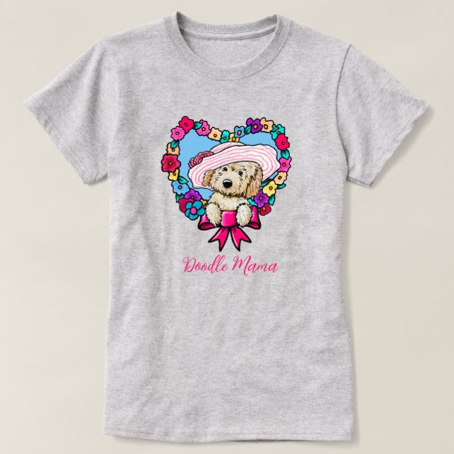 Doodle Mamma Hund älskare T-Shirt (Design framsida)