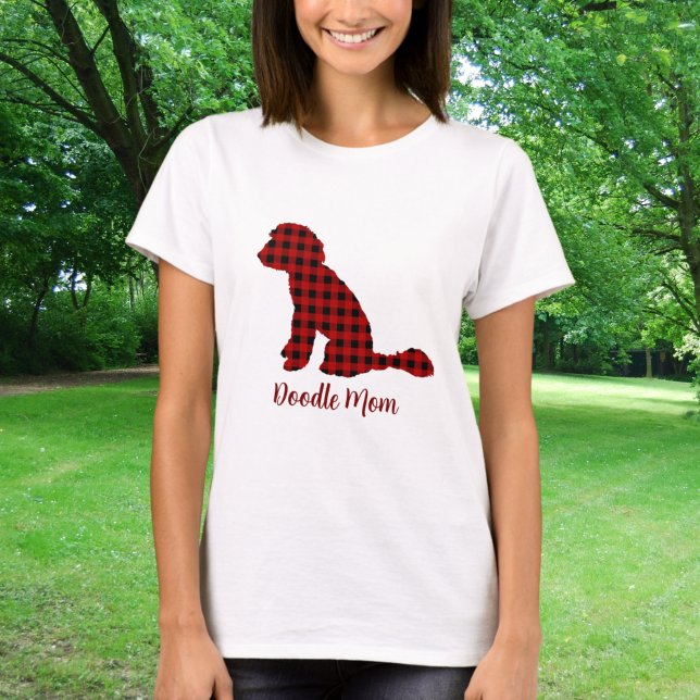 Doodle Mamma Labradoodle i Buffalo-kontrollplattan T Shirt (Skapare uppladdad)