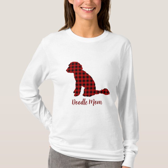 Doodle Mamma Labradoodle i Buffalo-kontrollplattan T Shirt (Framsida)