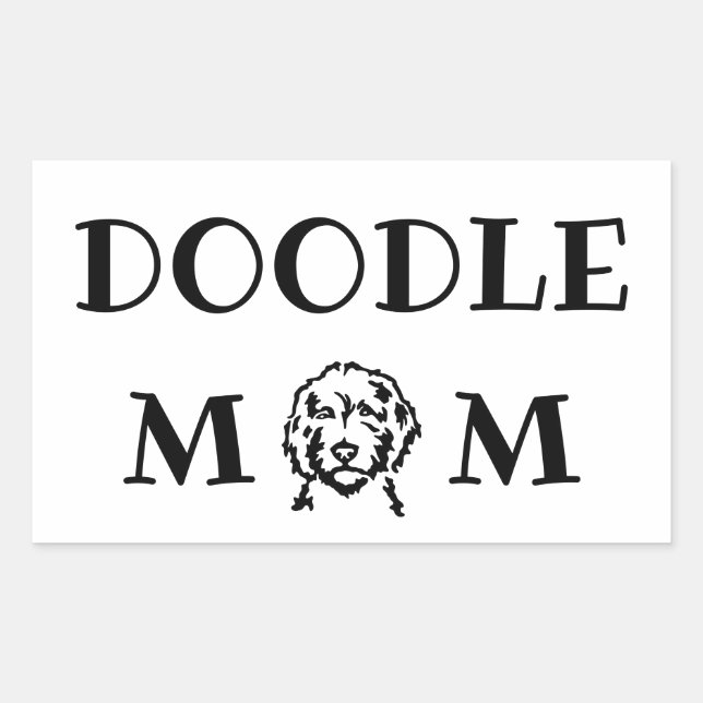 Doodle Mamma Rektangulärt Klistermärke (Framsida)
