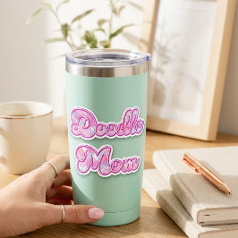 Doodle Mamma Rosa Hjärta Pop Art Typografi Klister Klistermärken