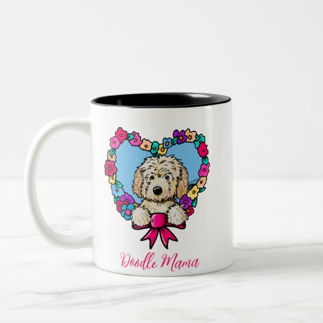 Doodle Mamma Två-Tonad Mugg (Vänster)