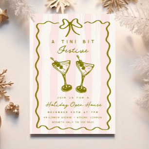Doodle Martini Festive Funky Bow jul Party Inbjudningar