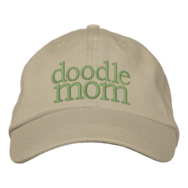 "Doodle MOM"  Dog Lover Embroidered Ball Cap Broderad Keps (Framsida)
