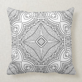 Doodle Mönster Färgning Konst Kastkuddar Dekor Kudde