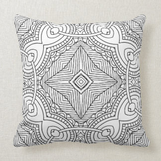 Doodle Mönster Färgning Konst Kastkuddar Dekor Kudde