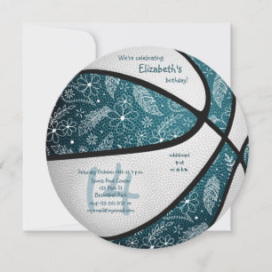 Doodle mönster-flickorna fyller basketbollen meddelande