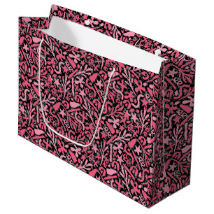 Doodle Mönster i Rosa.01.w Black BG