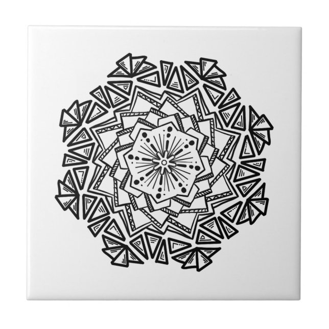 Doodle mönster kakelplatta (Framsidan)