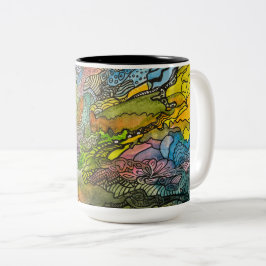 Doodle-mugg av Jill Två-Tonad Mugg