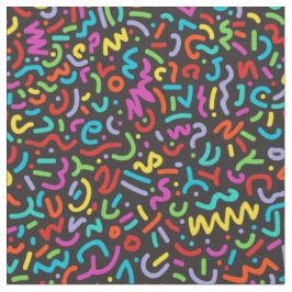 Doodle (Multi on Black) Tyg