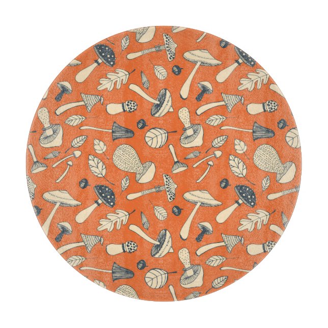 Doodle Mushroom Vintage Seamless Tapet (Framsidan)