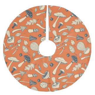 Doodle Mushroom Vintage Seamless Tapet Julgransmatta Borstad Polyester