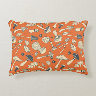 Doodle Mushroom Vintage Seamless Tapet Prydnadskudde