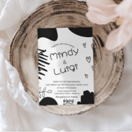 Doodle Organic Shapes Script Wedding Inbjudningar