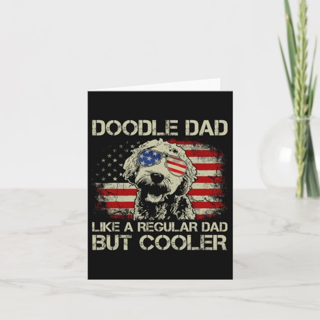 Doodle Pappa Goldendoodle Vanlig Pappa Men Coolare Kort (Framsida)