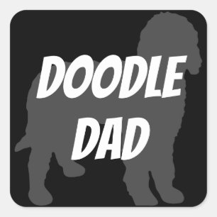Doodle Pappa Stickers Fyrkantigt Klistermärke