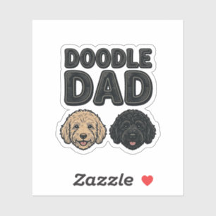 Doodle Pappa Vintage Dog Dad T-Shirt Design_1 Klistermärken