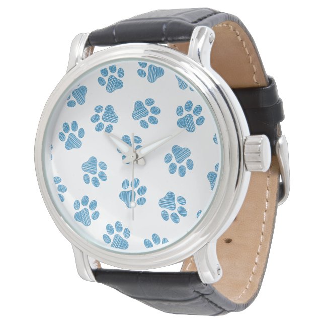 Doodle Paws, hundfötter, Blå fötter Armbandsur (Vinklad)