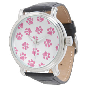 Doodle Paws, hundfötter, rosa fötter Armbandsur