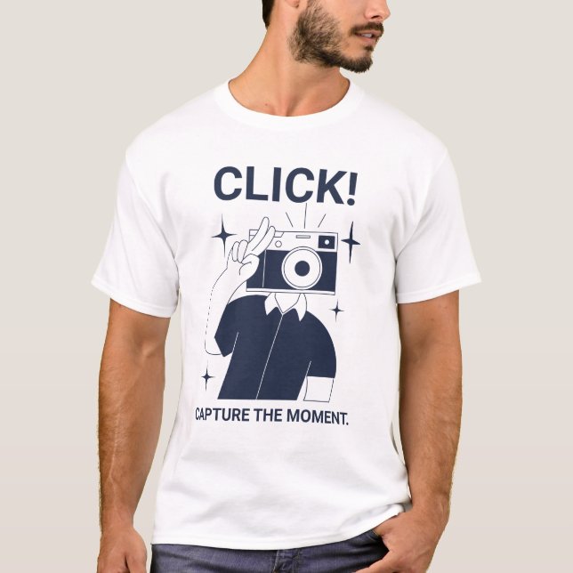Doodle Photography T-Shirt – Creative Camera Sketc (Framsida)