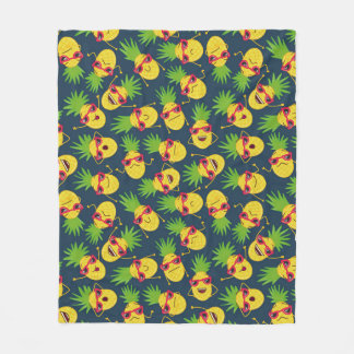 Doodle pineapples, hand plockade, sommaren mönster fleecefilt