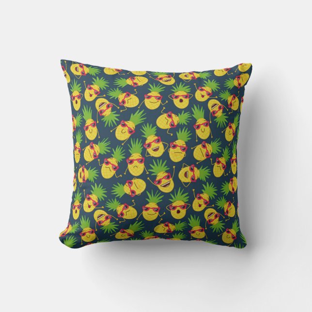 Doodle pineapples, hand plockade, sommaren mönster kudde (Framsida)