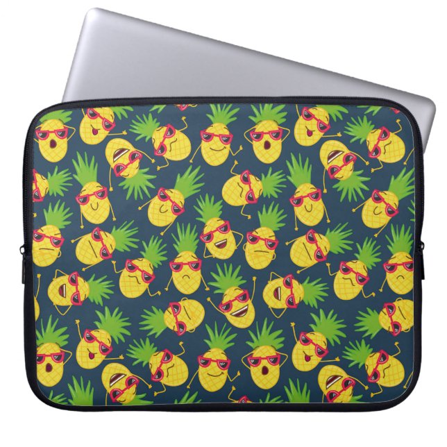 Doodle pineapples, hand plockade, sommaren mönster laptop fodral (Framsidan)
