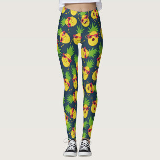 Doodle pineapples, hand plockade, sommaren mönster leggings