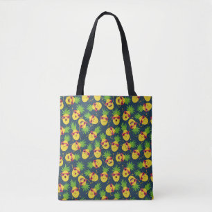 Doodle pineapples, hand plockade, sommaren mönster tygkasse