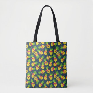 Doodle pineapples, hand plockade, sommaren mönster tygkasse