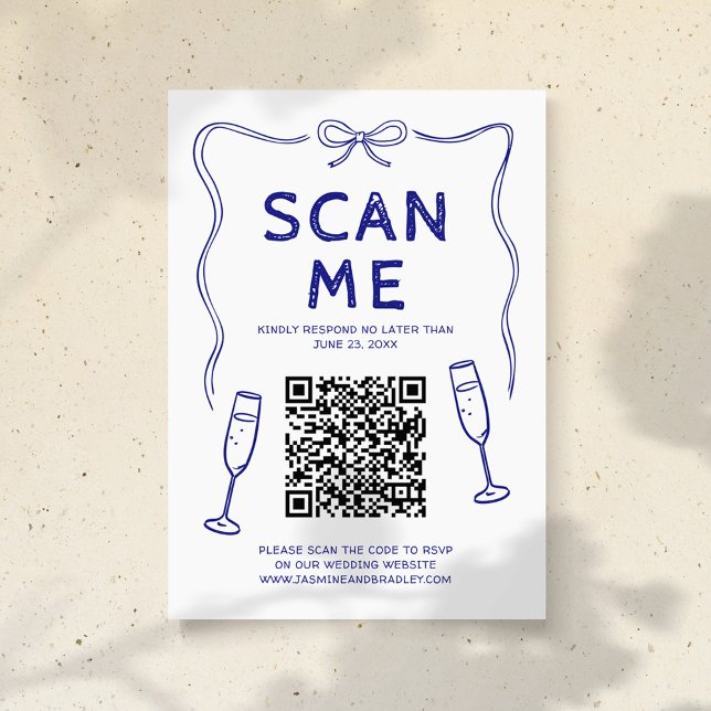 Doodle QR-kod Bröllop Tilläggskort (Skapare uppladdad)