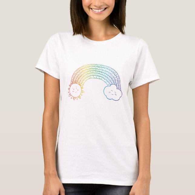 Doodle Rainbow T Shirt (Framsida)
