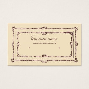 Doodle Ram Brown Cream Beige Earring Holder Visitkort