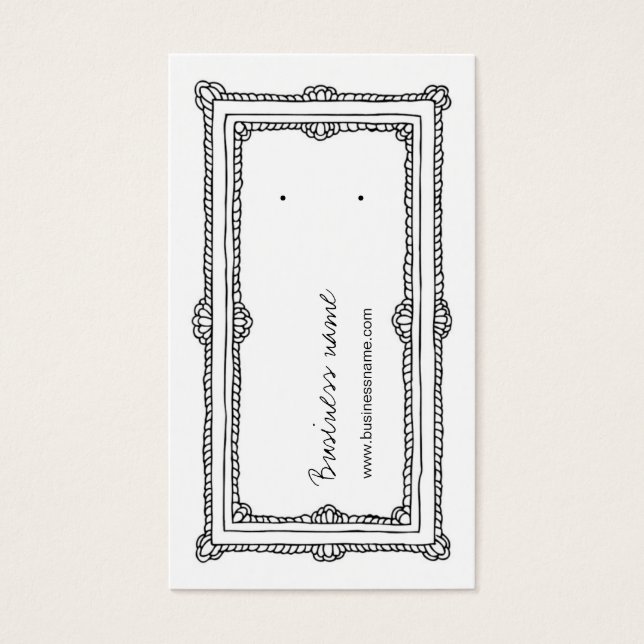 Doodle Ram White Lodrät Earring Back Card Visitkort (Framsidan)