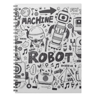Doodle Robot Illustrator Teckning Anteckningsbok