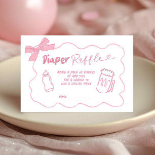 Doodle Rosa Gir Baby är ett kort för raffle-kort f